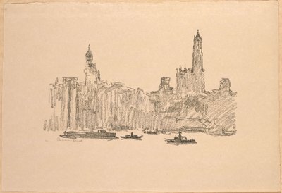 New York. Skyscrapers from Brooklyn by Hermann Struck